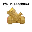 Brass Y-type valve with 'ASTM' marking and 'Primis Medical' logo on a white background.