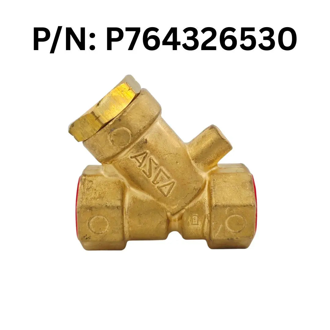 Brass Y-type valve with 'ASTM' marking and 'Primis Medical' logo on a white background.