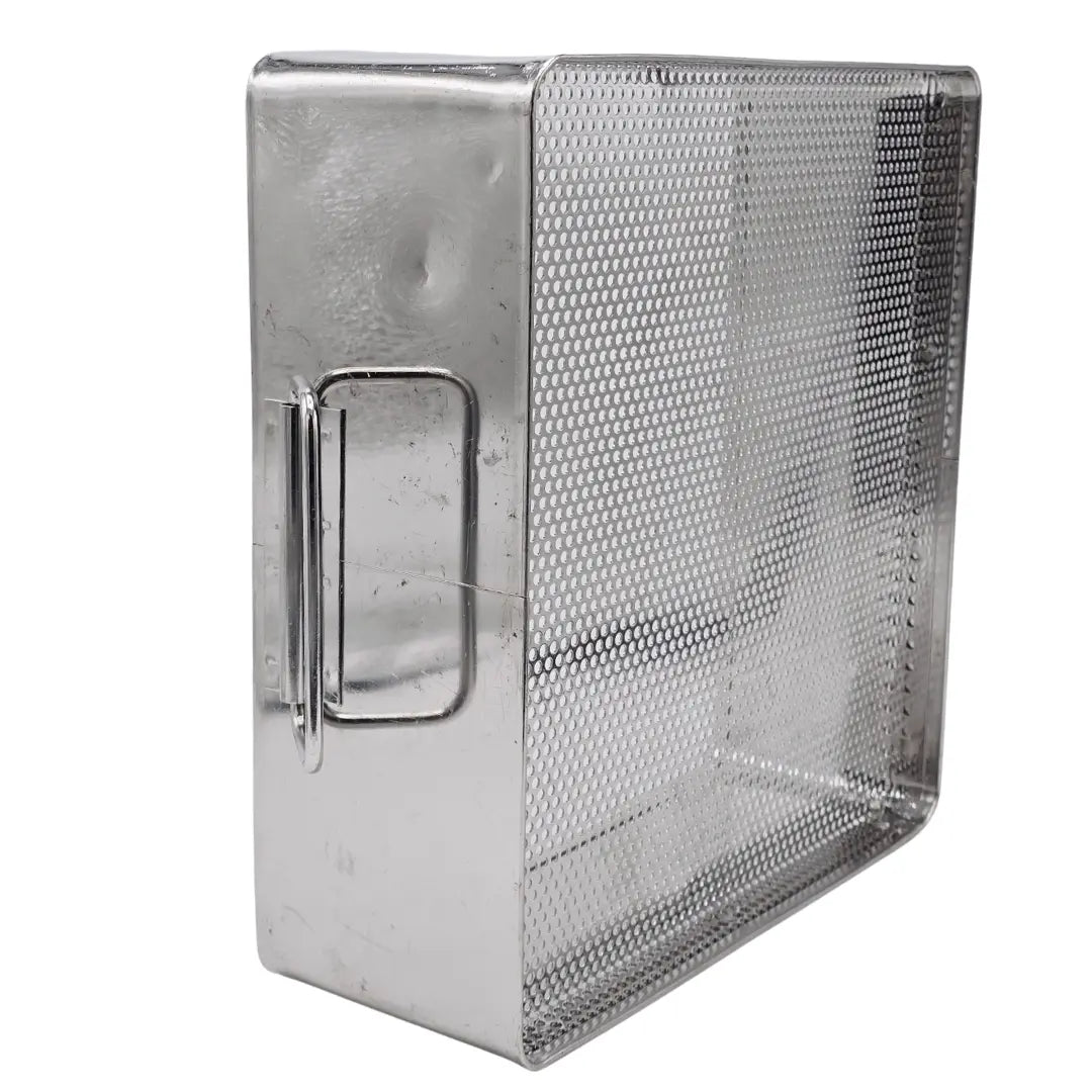 Square Surgical Sterilization Basket with Handles 11" x 10" x 4" Unbranded