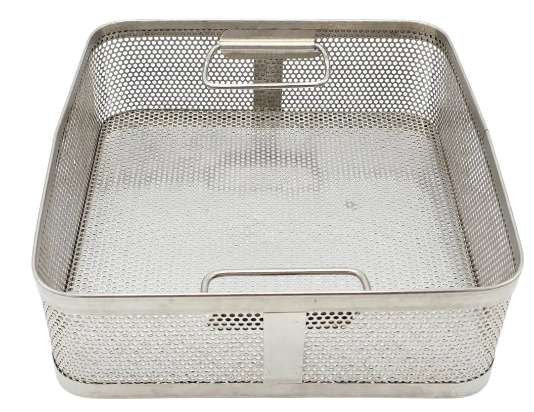 Square Surgical Sterilization Basket with Handles 12" x 12" X 4" Unbranded