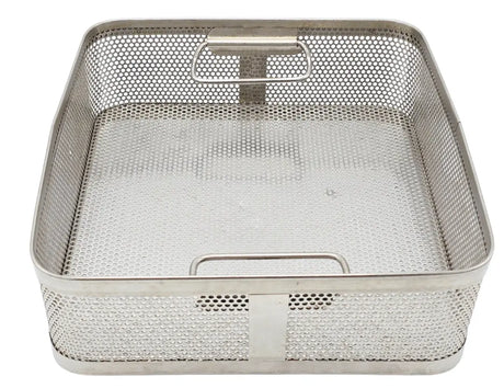 Square Surgical Sterilization Basket with Handles 12" x 12" X 4" Unbranded