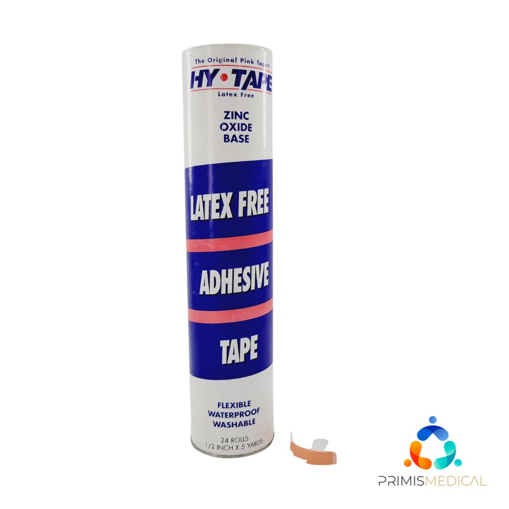 HY-TAPE 5LF Latex Free 1/2" X 5 Yards Adhesive Tape Zinc Oxide 24 Rolls