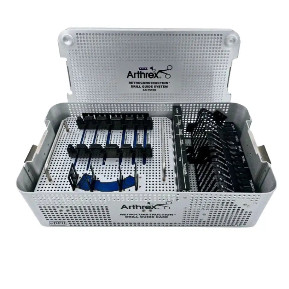 Arthrex AR-1510C Retroconstruction Drill Guide System Sterilization Case 18-1/2" Arthrex