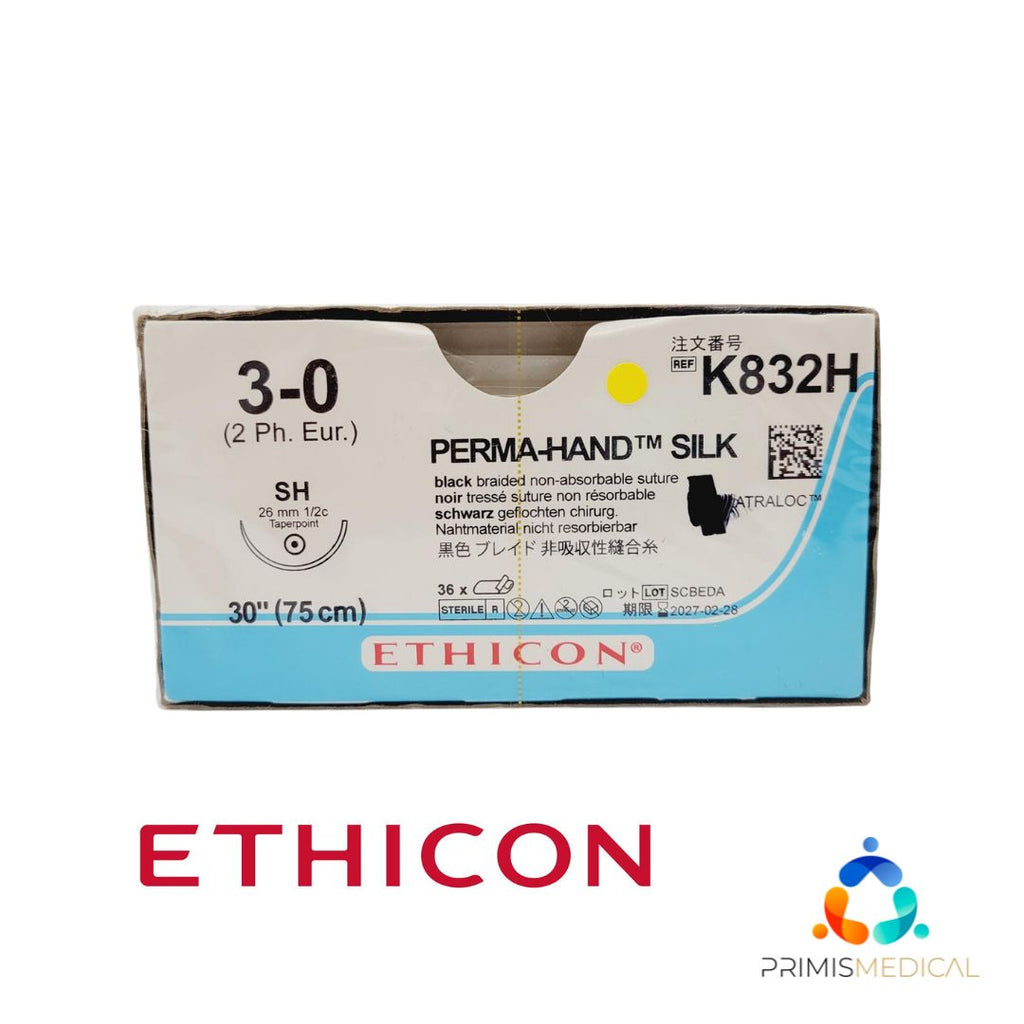 Ethicon K832H 3-0 PERMA HAND BLACK 1X30" SH Box of 36