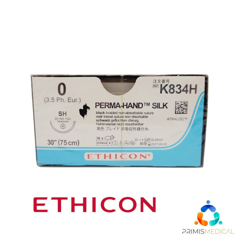 Ethicon K834H 0 PERMA HAND BLACK 1X30" SH Box of 36