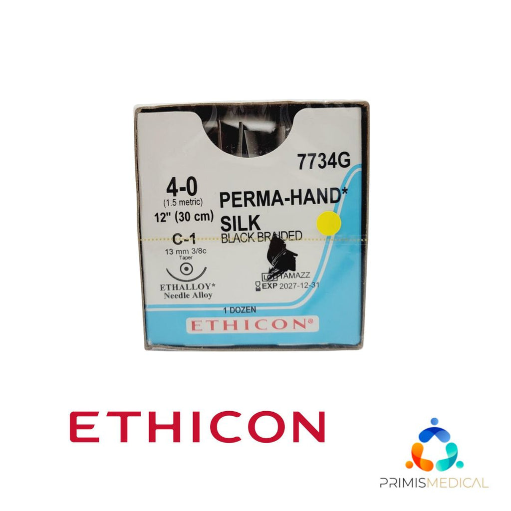 Ethicon 7734G 4-0 PERMA HAND BLACK 1X12" C-1 Box of 12