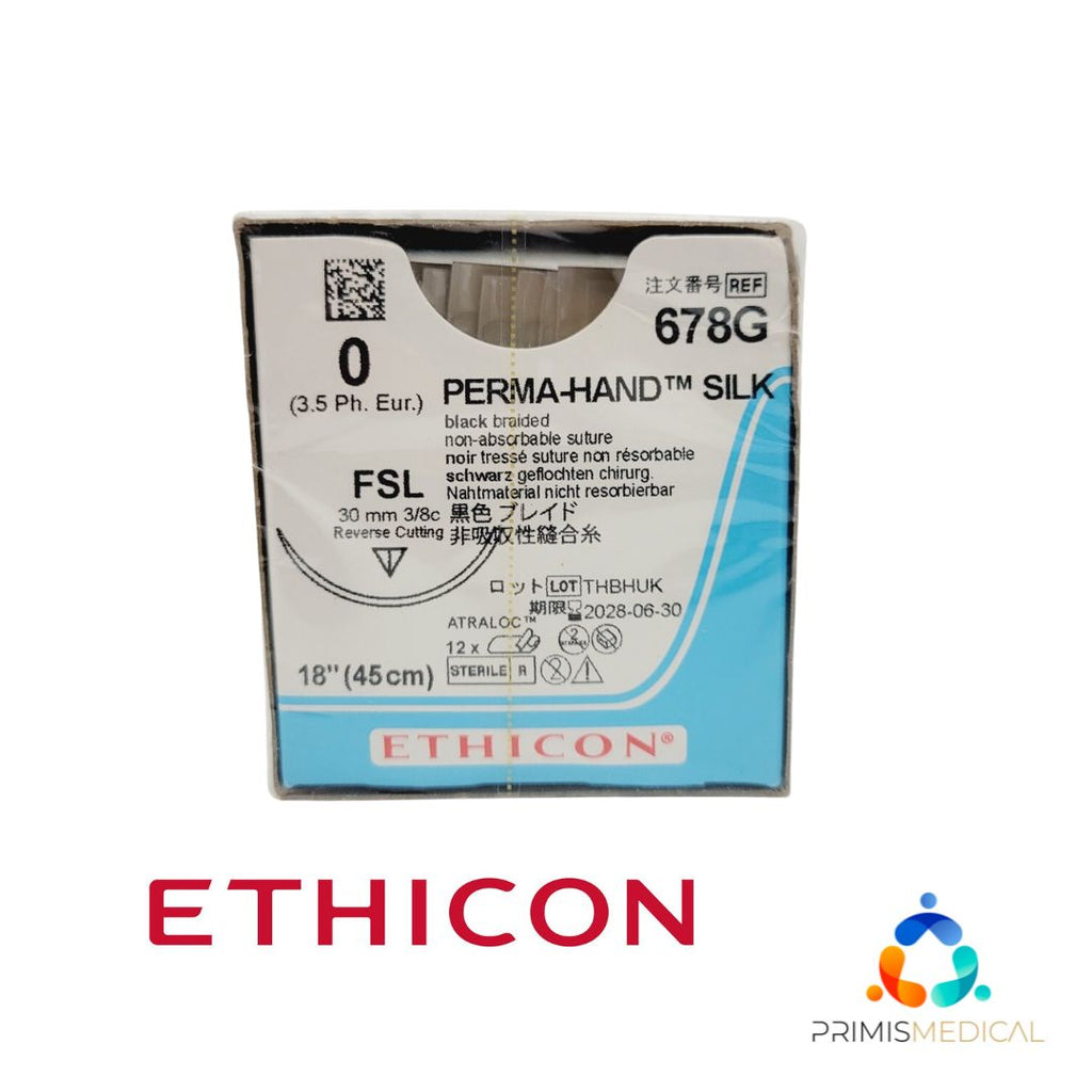 Ethicon 678G 0 PERMA-HAND BLACK 1X18" FSL Box of 12