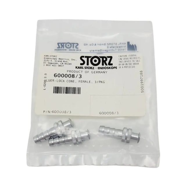Storz 600008/3 Female Leur-Lock Cone 3-Pack 1" Karl Storz