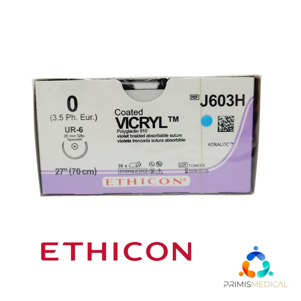 Ethicon J603H 0 COATED VICRYL VIOLET 1X27" UR-6 Box of 36