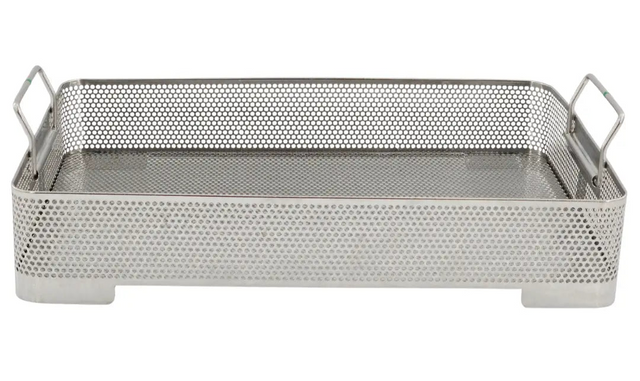 Stainless Steel Perforated Sterilization Basket 16 x 11 x 3 w/ Handles Primis Medical