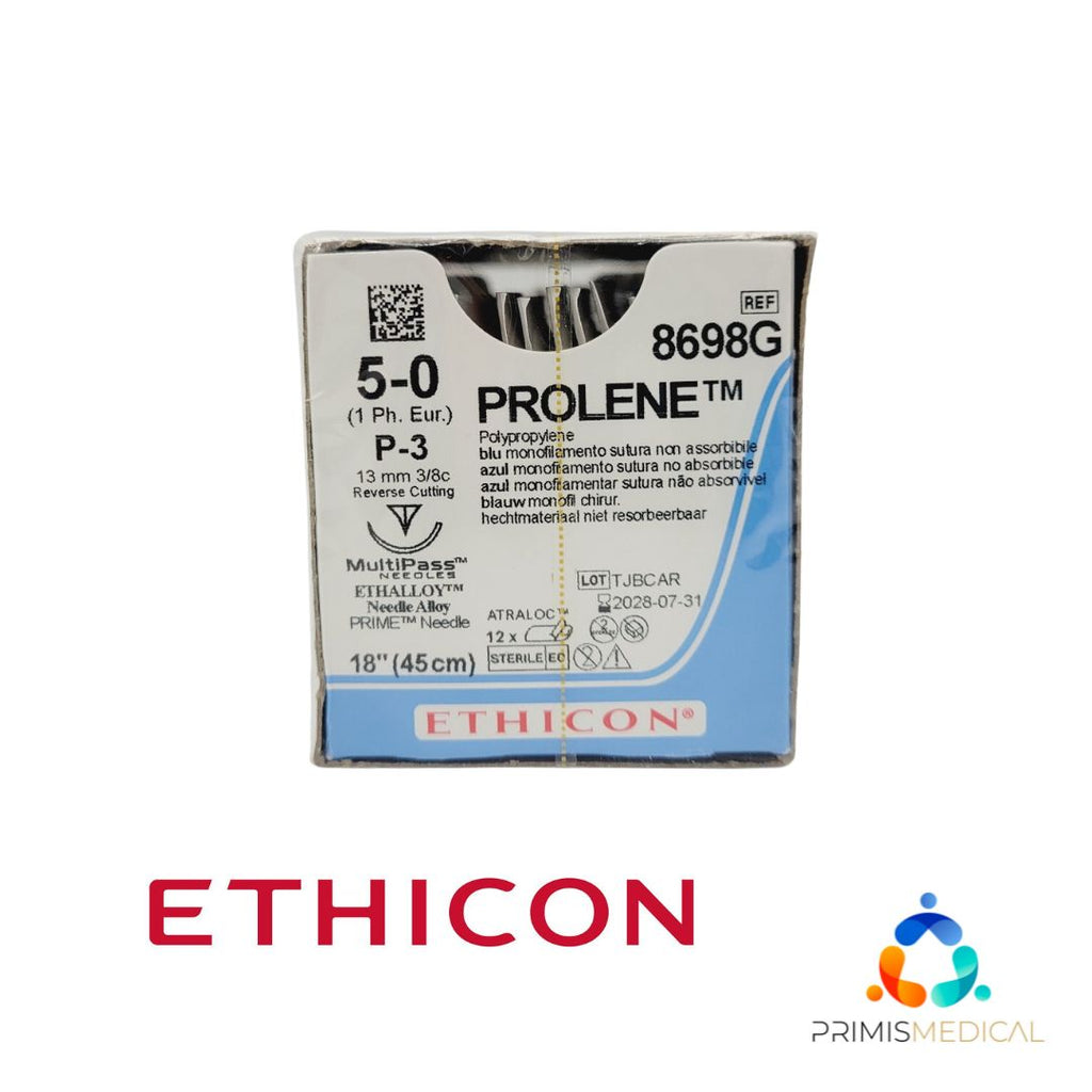 Ethicon 8698G 5-0 PROLENE BLUE 1X18" P-3 MULTIPASS Box of 12