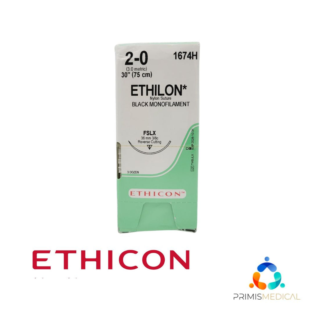 Ethicon 1674H 2-0 ETHILON BLACK 1X30" FSLX Box of 36