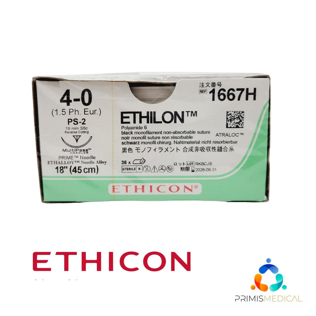 Ethicon 1667H 4-0 ETHILON BLACK 1X18" PS-2 MULTIPASS Box of 36