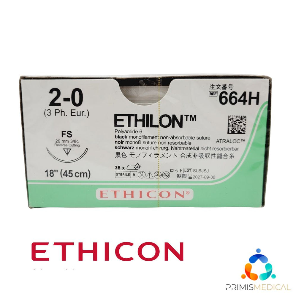 Ethicon 664H 2-0 ETHILON BLACK 1X18" FS Box of 36