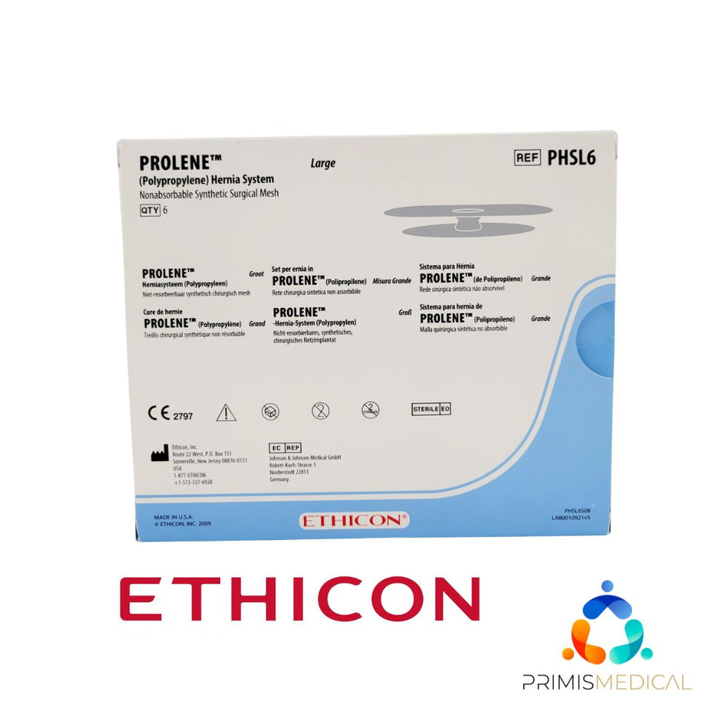 Ethicon PHSL6 PROLENE Polypropylene Hernia System Large Box of 6