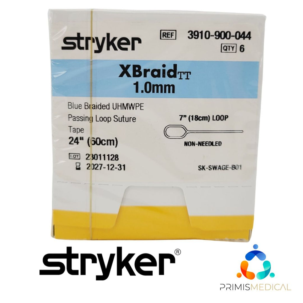 Stryker 3910-900-044 XBraid TT 7" Passing Loop Tape BLUE 24" 1.0mm Box of 6