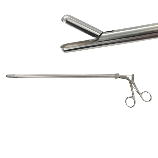 Elmed 52112-02 10mm Laparoscopic Spoon Forceps Rigid One-Piece Non-Rotating 17" Primis Medical