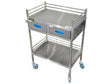 VEVOR stainless-steel two-shelf utility/lab cart with two drawers Primis Medical