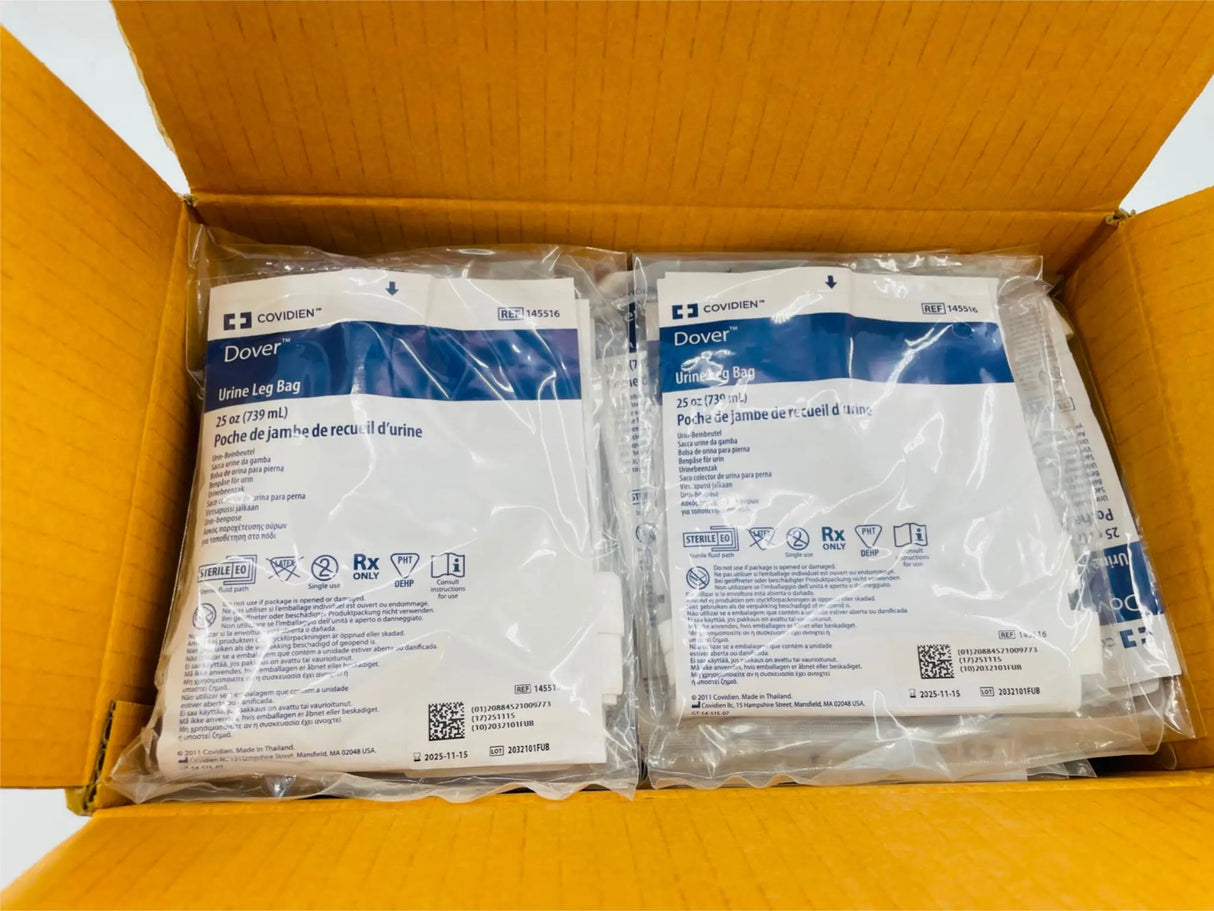 Covidien 145516 Dover Urine Leg Bag 25oz Box of 50 Covidien