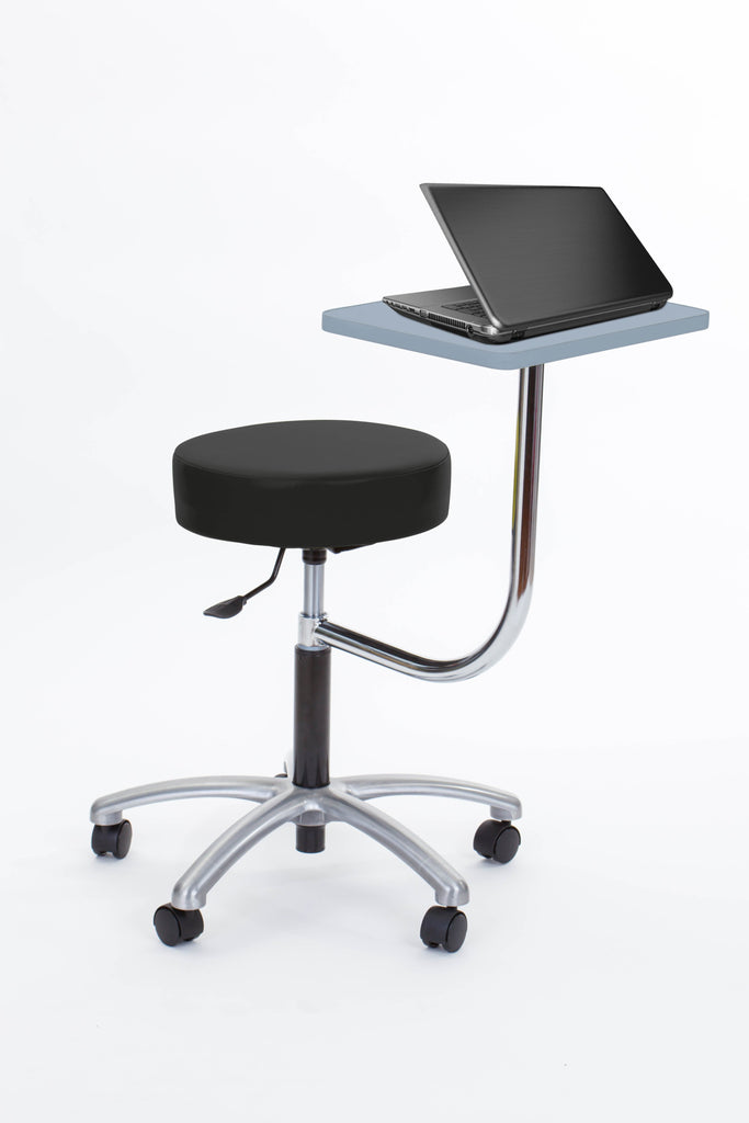 Brandt 14112 Stool with attached 360 degree laptop desk and backrest