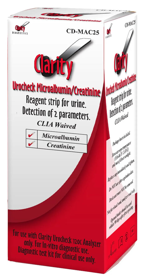 Clarity CD-MAC Urocheck Urine Test Strips 25/bx Clarity Diagnostics