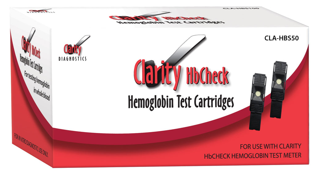 Clarity CLA-HBS50 HbCheck Hemoglobin Strips 50/BX