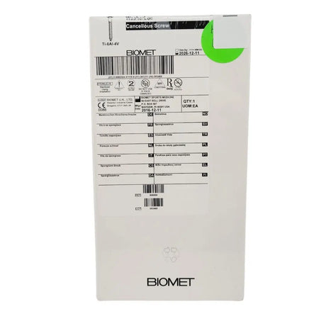 Biomet 908850 Ti-6AI-4V WasherLoc Cancellous Screw 6mm x 50mm Biomet