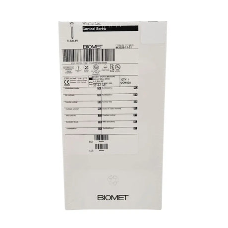 Biomet 908660 Ti-6AI-4V WasherLoc Cortical Screw 4.5mm x 60mm Biomet