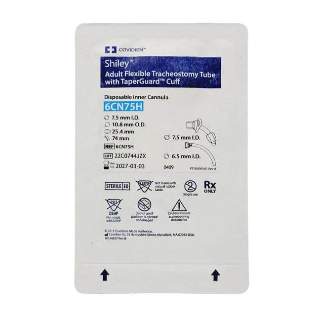 Covidien 6CN75H Shiley Adult Flexible Tracheostomy Tube w/ Taper Guard Cuff Covidien