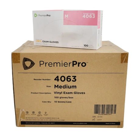 PremierPro Platinum Stretch Vinyl Exam Gloves 4063 Medium 1000/CS PremierPro