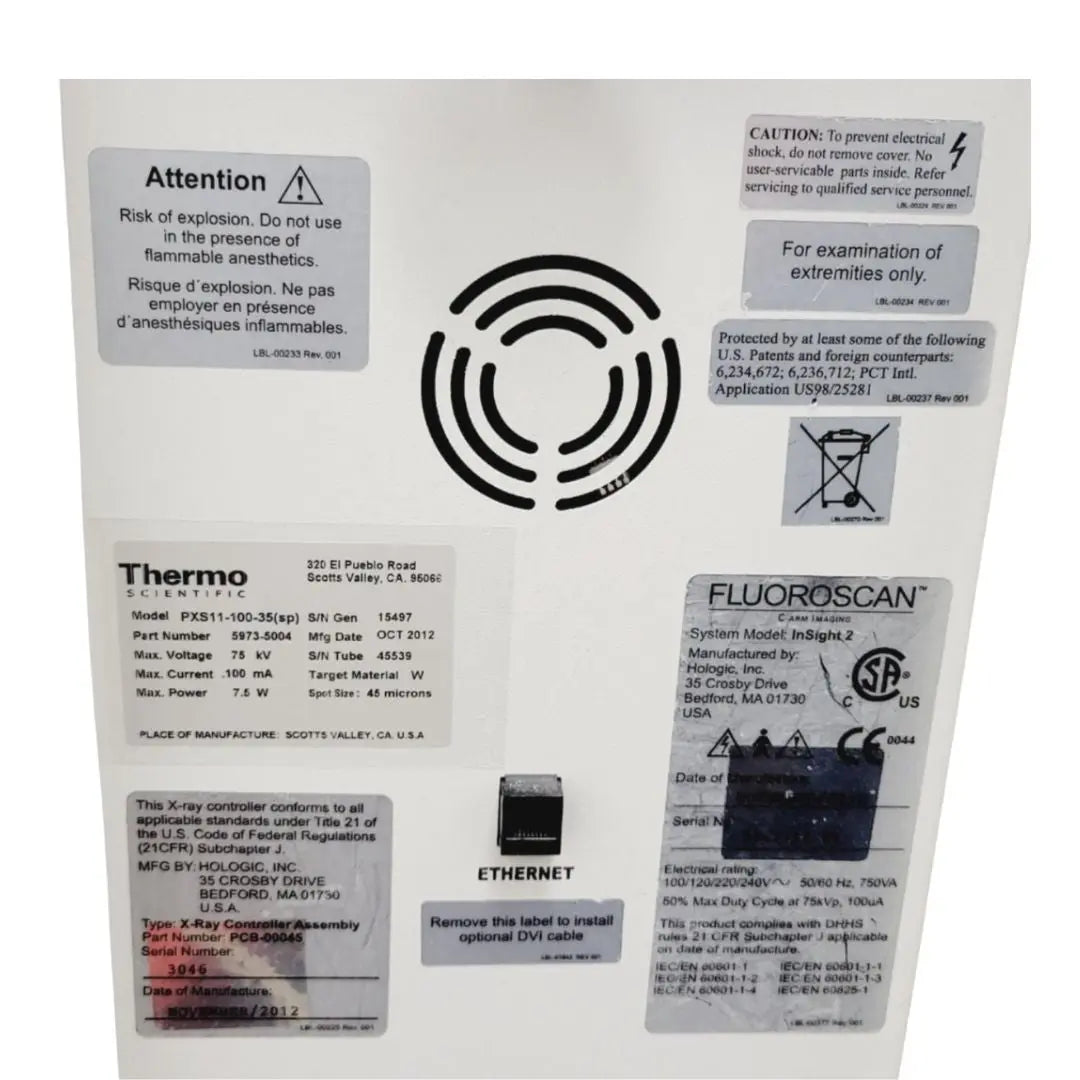 Hologic InSight 2 Fluoroscan Mini C-Arm Imaging System V.4.0.3 - 2012 Hologic