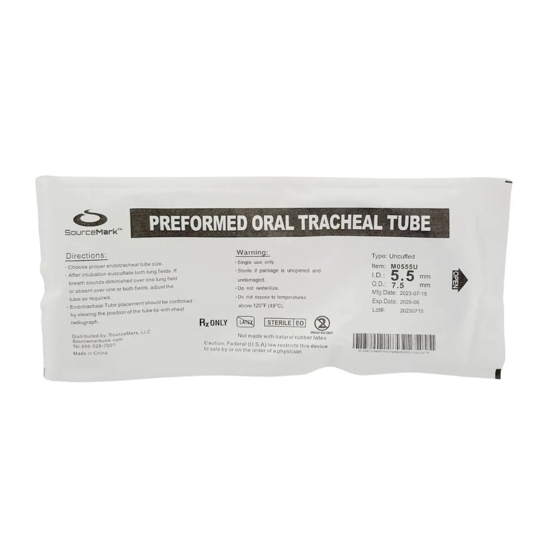 SourceMark M0555U Endotracheal Tube Uncuffed 5.5mm 10PK SourceMark
