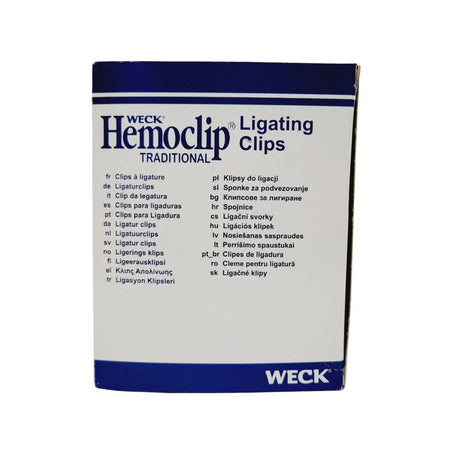 Weck 523300 Hemoclip Ligating Clips Traditional Style Blue Medium Box of 20 Weck