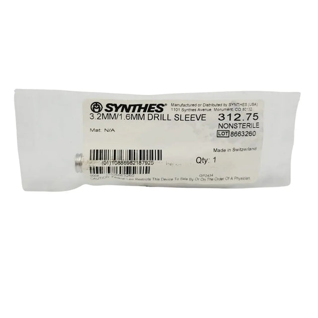 Synthes 312.75 3.2mm/1.6mm Drill Sleeve Orthopedic 2" Synthes