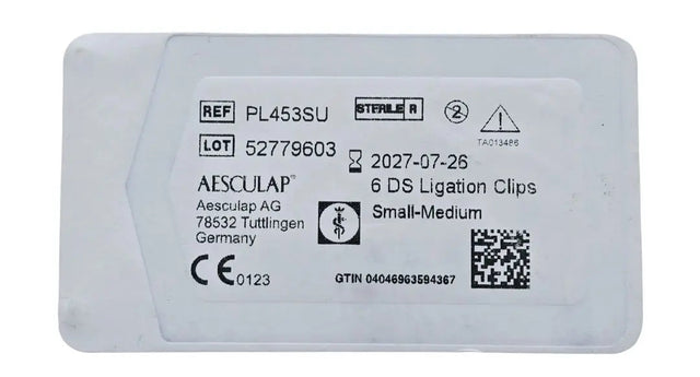 Aesculap PL453SU DS Single Fire Ligation Clips Small Medium 6 count NEW Primis Medical