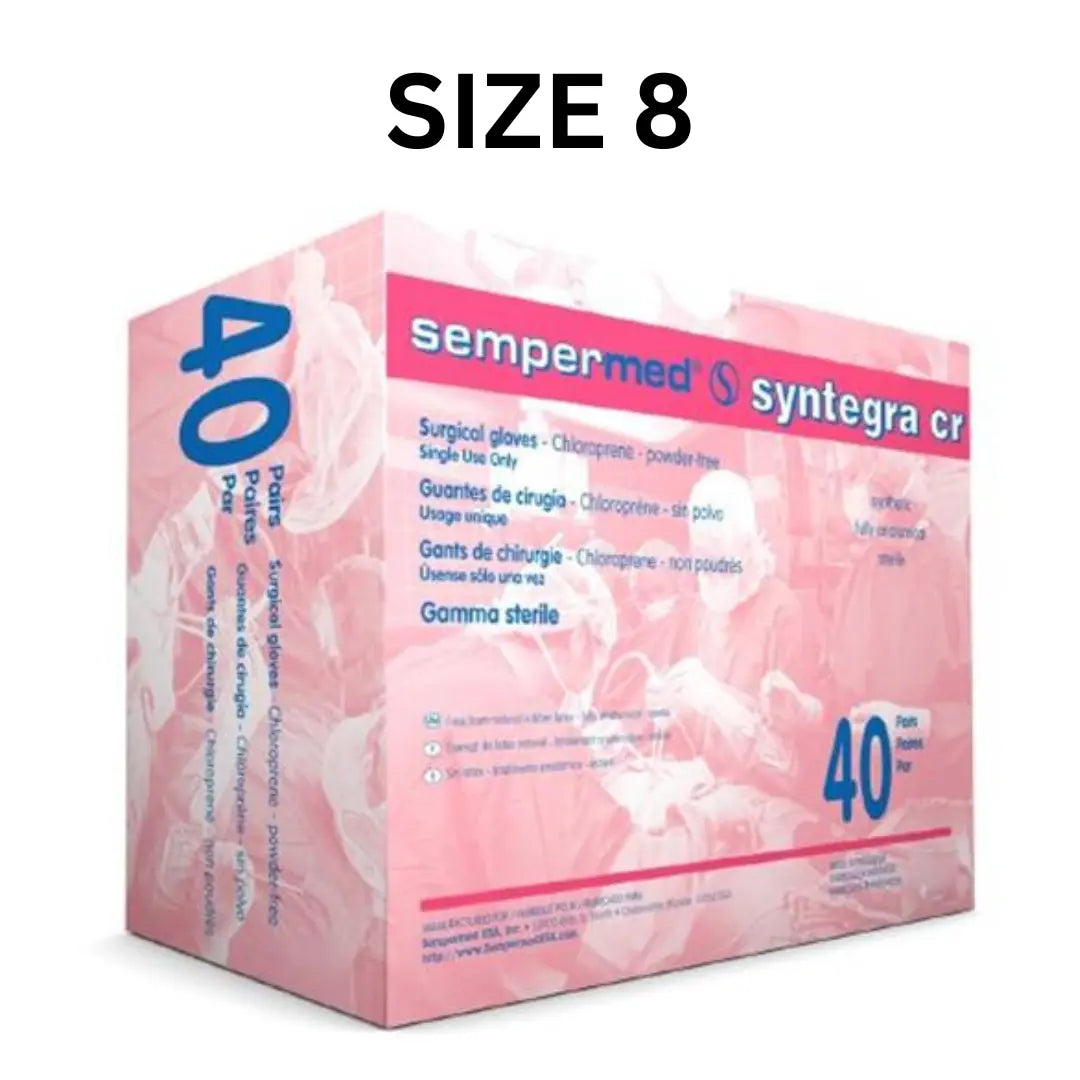 Sempermed Chloroprene Surgical Gloves Latex Free Size's 6.5, 7, 7.5, 8 Box of 40 Primis Medical