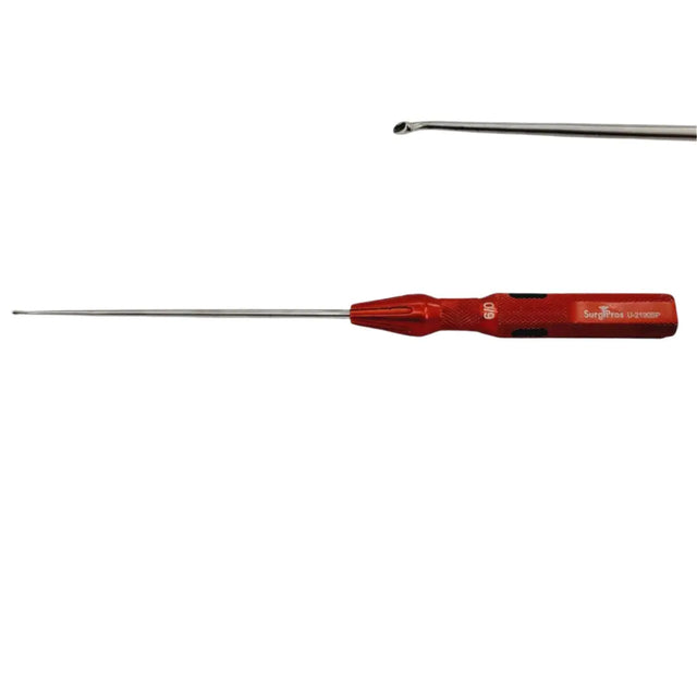 Surgpro U-2190SP Chroma-Line Micro Spinal Curette Angled Size 6/0 Red 9-1/4" Surgpro