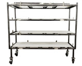 4 Tier 1174-X Multi-Directional Loading Mortuary Roller Rack w/ Transfer Boards Unbranded