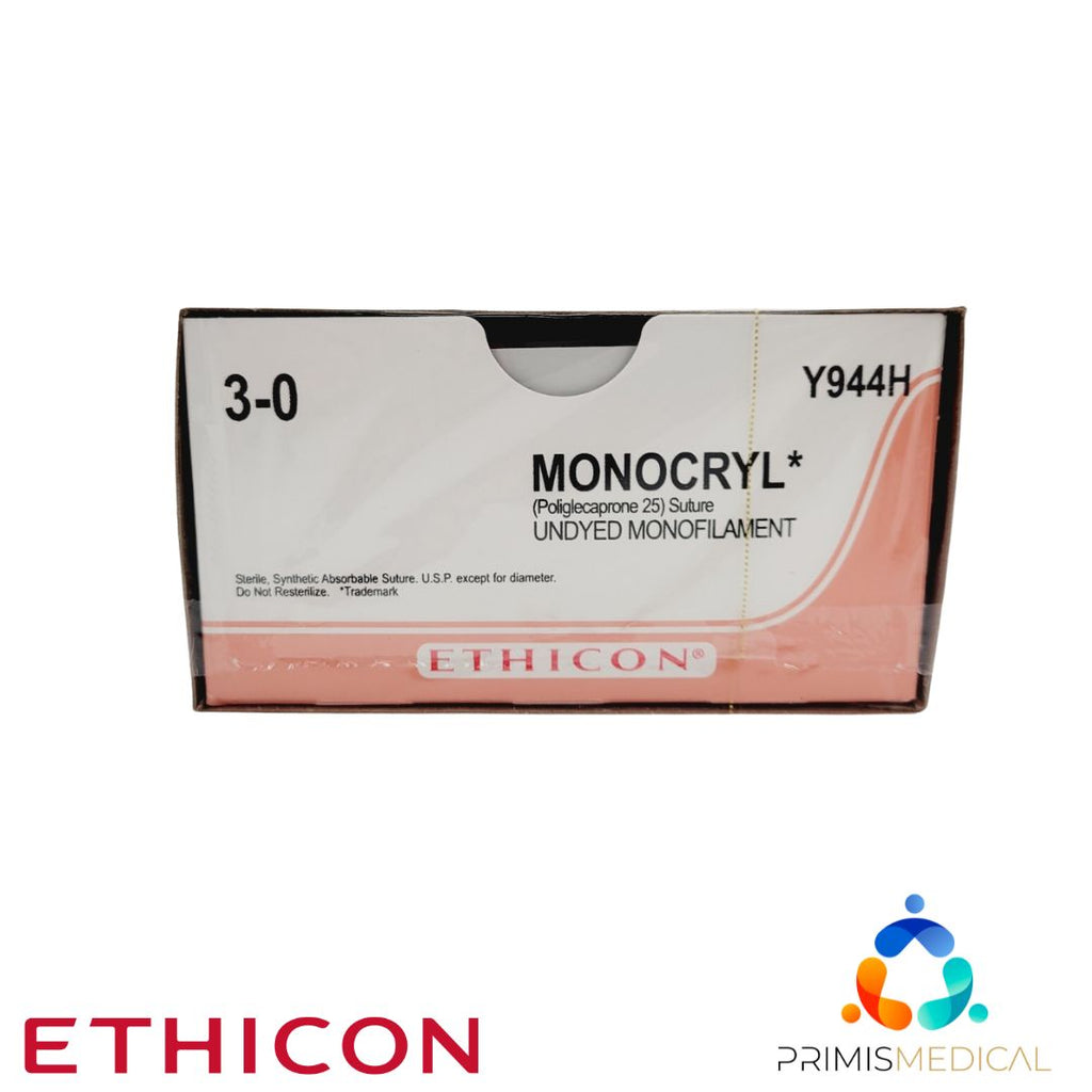 Ethicon Y944H 3-0 Monocryl Undyed 1 x 36" CT-1 36 Box EXP 02-28-2025