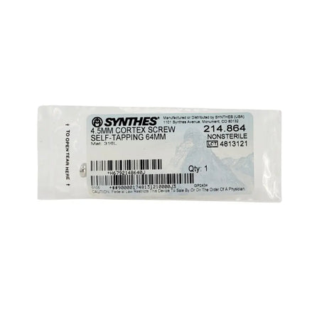 Synthes 214.864 4.5mm Cortex Screw Self-Tapping 64mm Synthes