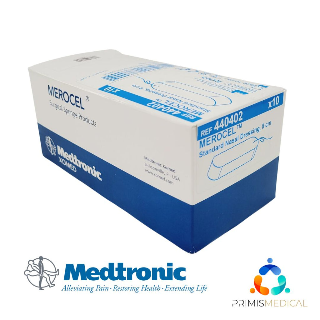 Medtronic XOMED 440402 MEROCEL Standard Nasal Dressing 8cm Box of 10