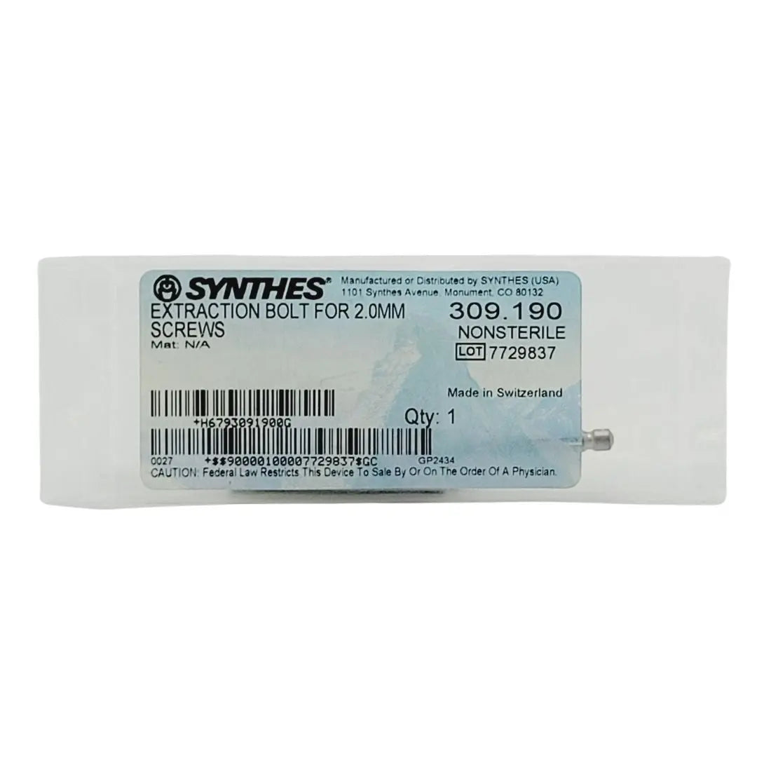 Synthes 309.190 Extraction Bolt for 2.0mm Screws Synthes