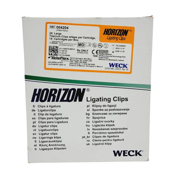 Weck 004204 Horizon 24 Large Titanium Ligating Clips Box of 15 Weck