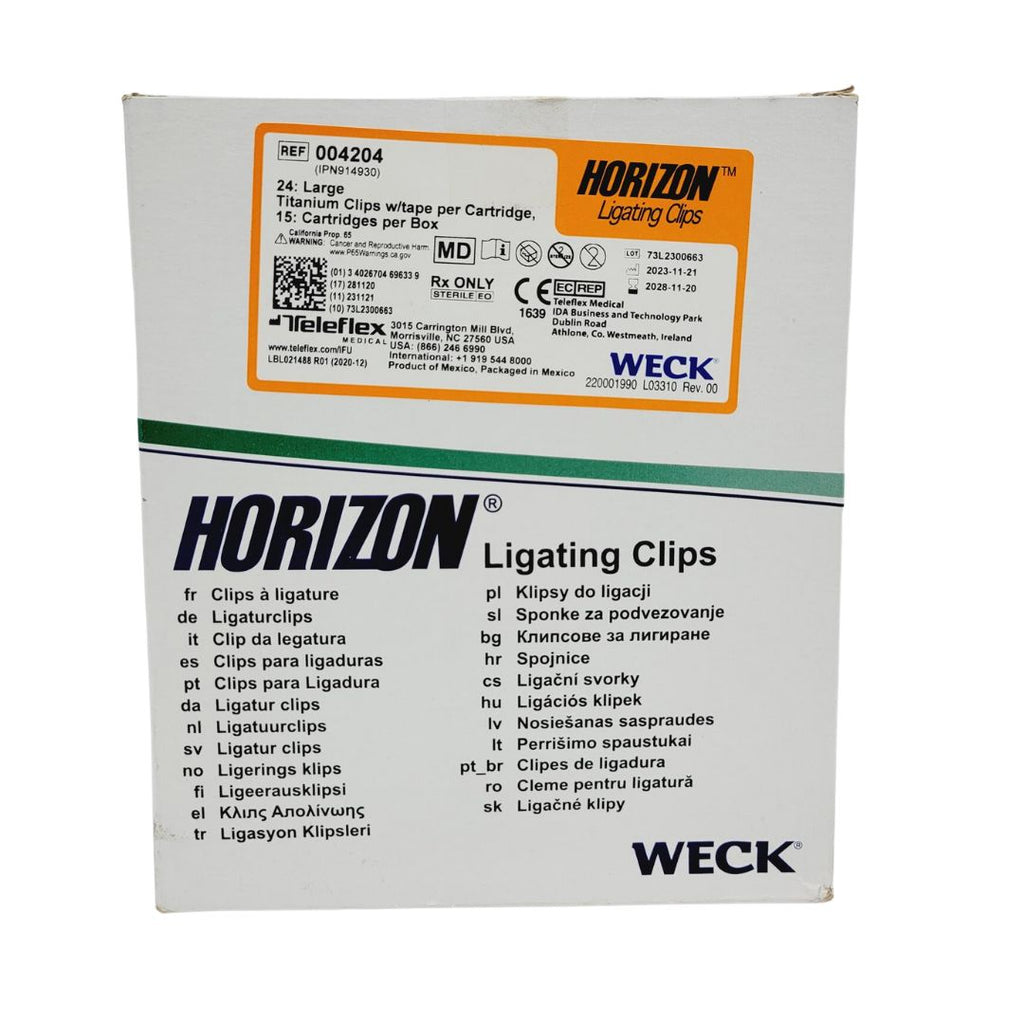 Weck 004204 Horizon 24 Large Titanium Ligating Clips Box of 15