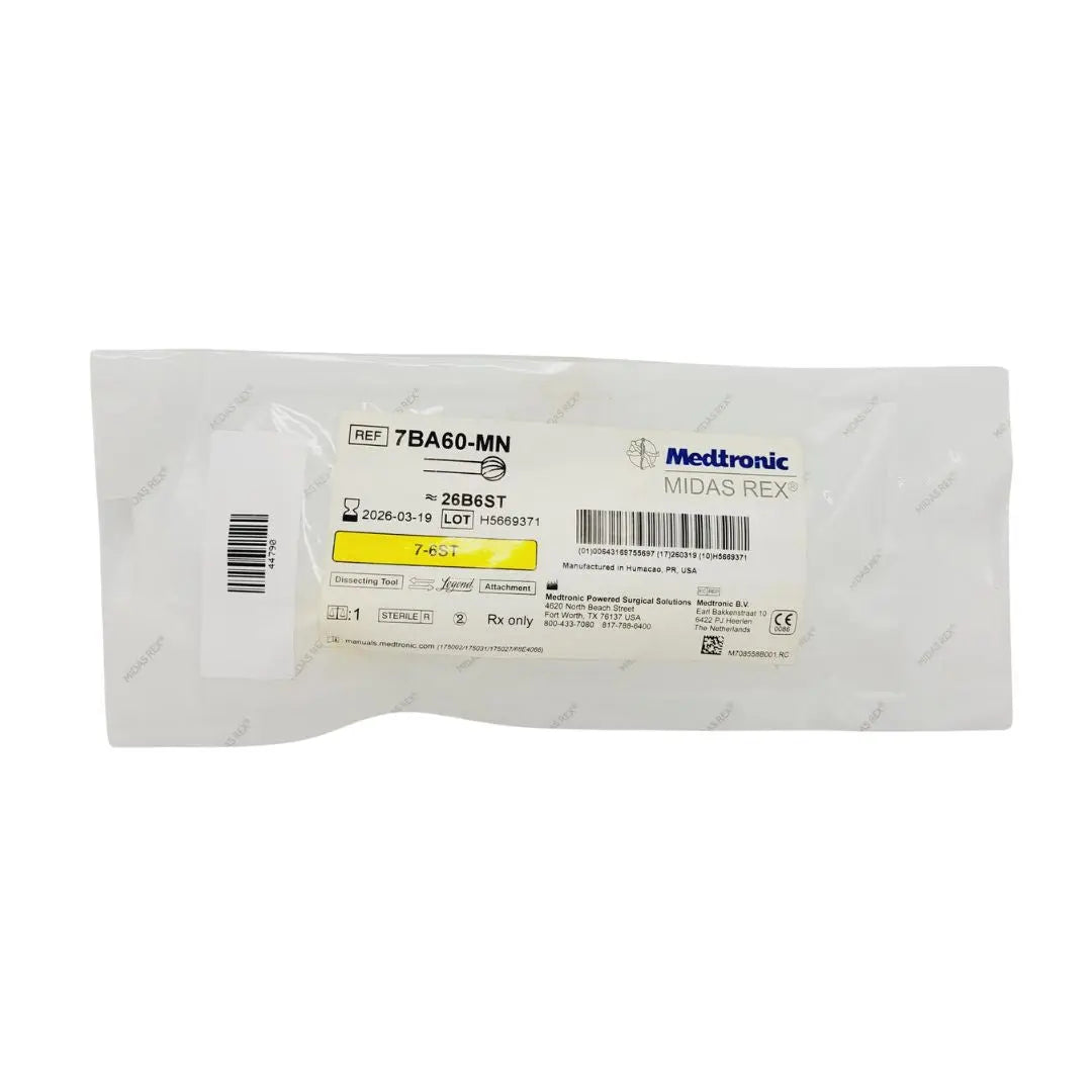 Medtronic 7BA60-MN Midas Rex 7cm x 6mm 7-6ST Legend Bur Attachment Medtronic