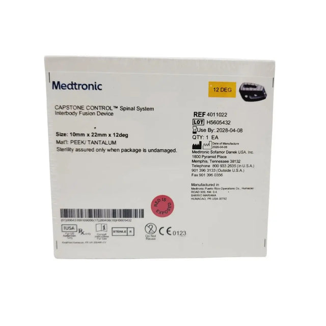 Medtronic 4011022 12 Deg 10mm x 22mm Capstone Control Interbody Fusion Device Medtronic
