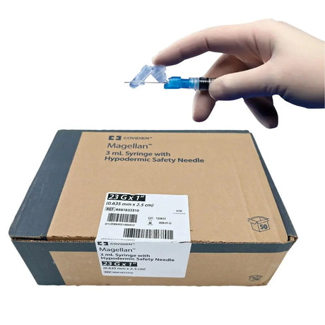 Covidien 8881833310 Magellan 3mL Syringe w/ Hypodermic Safety Needle Box of 50 Covidien