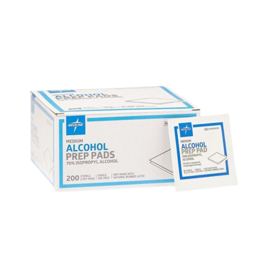 Medline MDS090735 Alcohol Prep Pads Medium Sterile 70% Isopropyl 200 Box