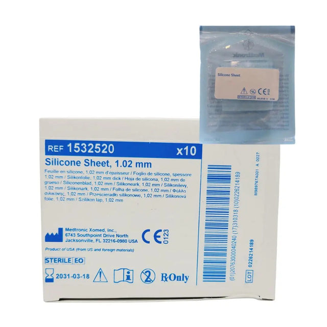 Medtronic 1532520 5x5cm Silicone Sheet 1.02mm Box Of 10 Medtronic