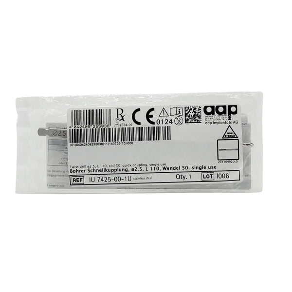 aap Implantate AG IU 7425001U 2.5mm Twist Drill Quick Coupling